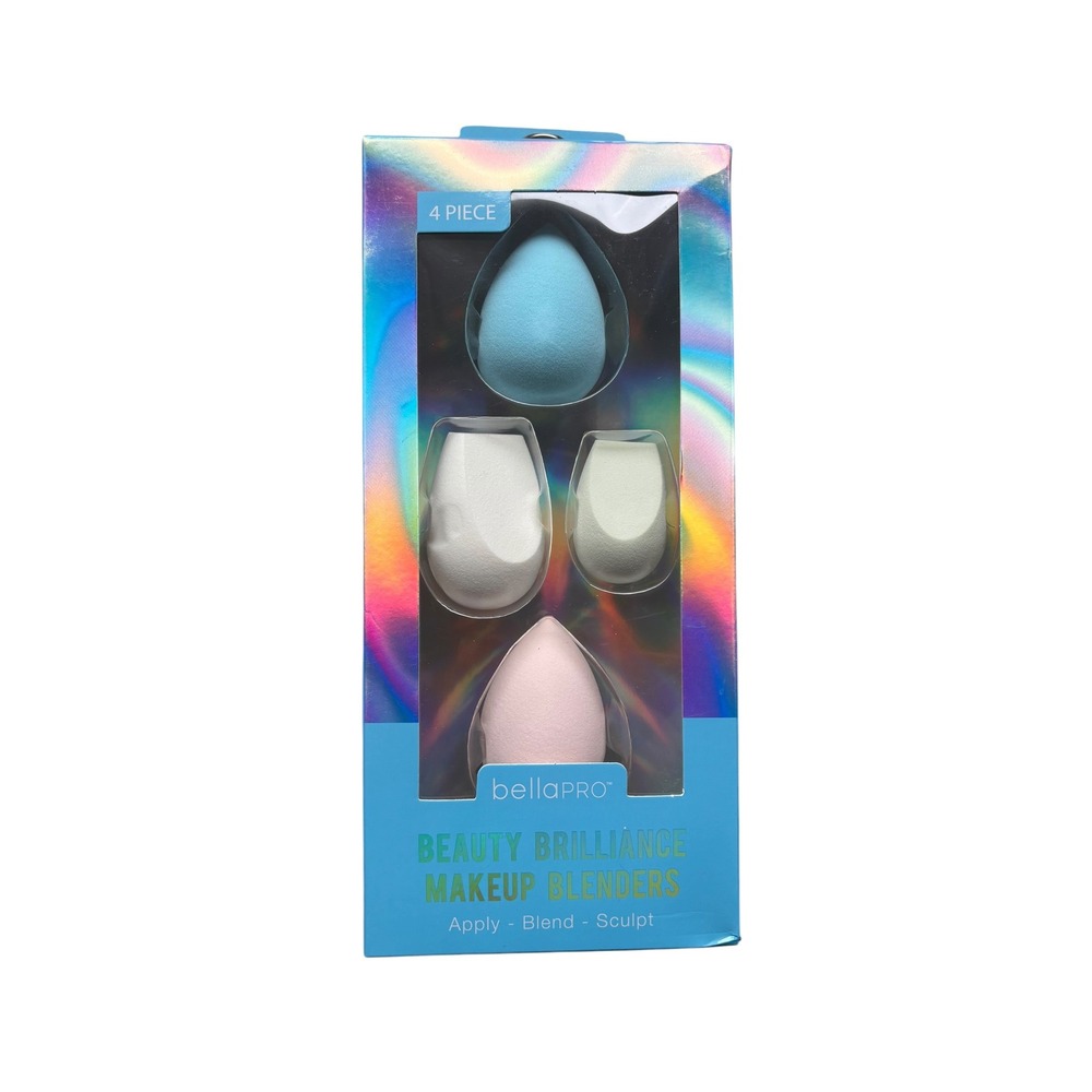 BellaPro Beauty Brilliance Makeup Blenders 4 Piece Set Latex Free Multi-Color
